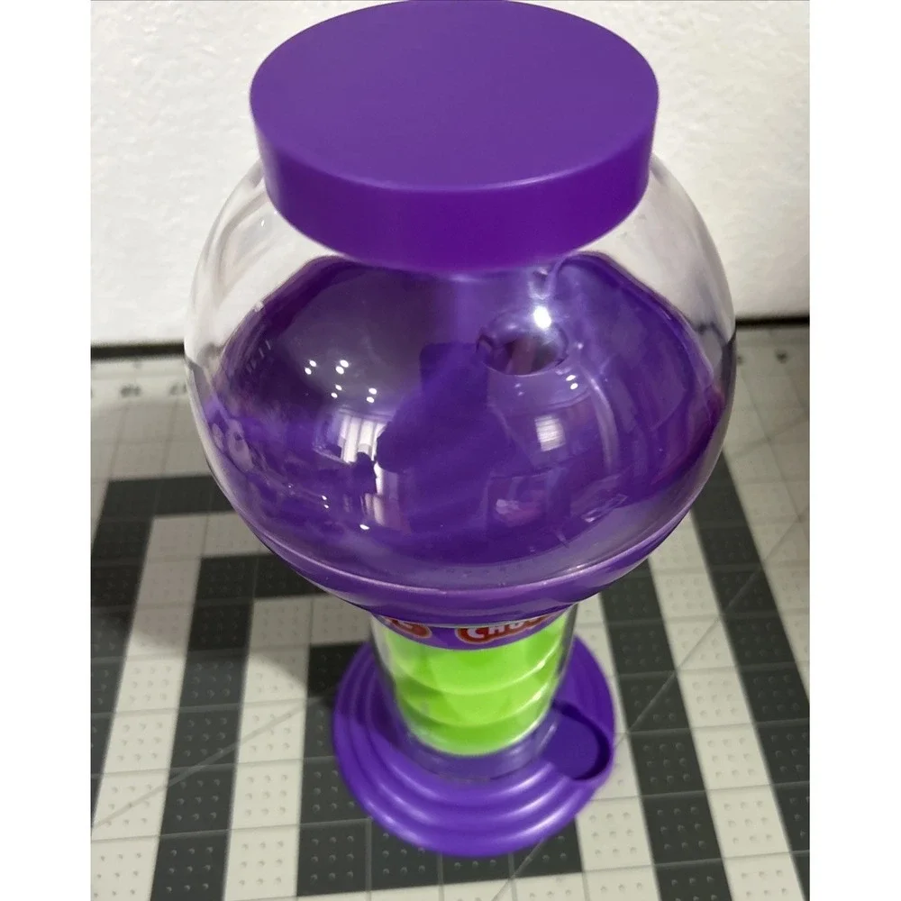 Chuck E Cheese Gumball Machine Marble Candy Purple Green Plastic Fun Toy